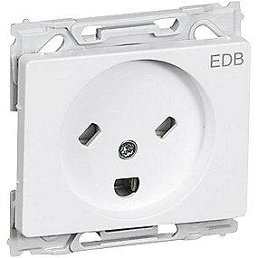 hvid modul 1 jord med n 2p stikkontakt edb 66 opus lk