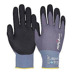 belgning nitril sort m gr halvdyppet spandex nylon 11 str handske maxim ninja