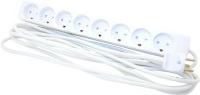 hvid - ledning meter 5 1 med jord med se 8-stikd