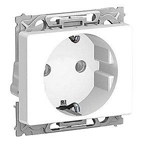 hvid - modul 1 stikkontakt sidejord med schuko 66 opus lk