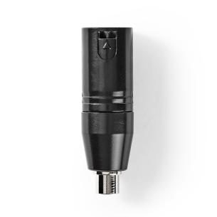 plastikpose stk 1 sort metal lige nikkelplateret hunstik rca hanstik 3-pin xlr adapter xlr