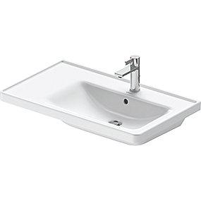 hjglans hvid glaseret hanehul 1 overlb med 800x170x480mm mbelvask d-neo duravit