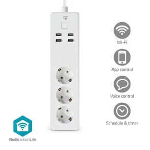 hvid ios android c 40 - -10 m 80 1 w 3680 a 16 usb x 4 3 7 cee stik eu x 3 wi-fi stikdse smartlife nedis