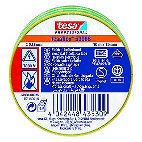 n gr gul pvc iec vde tesaflex 10mx15mm isoleringstape pvc tesa
