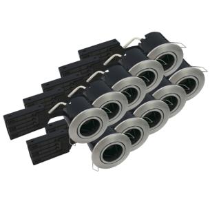 pakke stk 10 alu rstet b rund gu10 eco install uni nordtronic