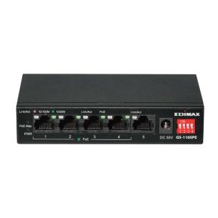 dip-switch og porte poe 4 med switch poe gigabit 5-port range long