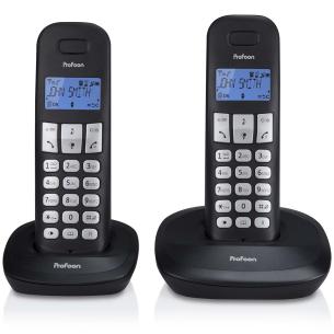 sort hndst 2 med telefon dect pdx-1120