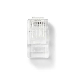 box gennemsigtig pvc stk 10 guldplateret lige cat5 utp stranded through pass rj45 rj45-stik