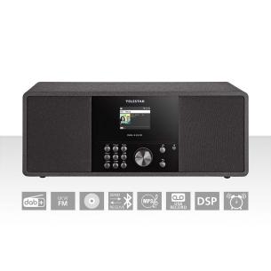 sort cd-afspiller med radio stereo fm dab cd 24 s dira telestar