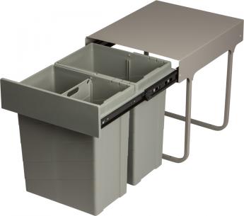 k udtr med skab til bundmonteret spande liter 2x14 med affaldssystem gfunder