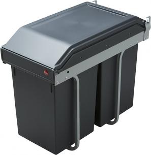 k deludtr med bundmonteret spande liter 2x15 affaldssystem hailo