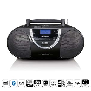 sort bluetooth og cd-kassette med fm-radio og - dab brbar