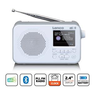 hvid rm tft-sk 4 2 bluetooth med fm-radio dab rbar b lenco