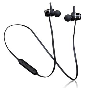 black earphones magnetic bt ipx4 lenco