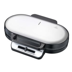 l st rustfrit sort 1200w vaffeljern dobbelt melissa