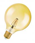 Billede af Osram Vintage 1906 LED Globepære E27 825 6,5W (6,5W=51W) 650 Lumen Guld - dæmpbar (A+)
