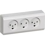 hvid udvendig jord med stikkontakt tripel 66 opus lk