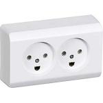 hvid jord polet 2 stikkontakt dobbelt udvendig for kning afd opus66 lk