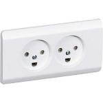 hvid nket planfors jord med stikkontakt dobbelt 66 opus lk