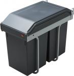 k deludtr med bundmonteret spande liter 2x15 affaldssystem hailo