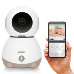 taupe hvid kamera med wifi-babyalarm