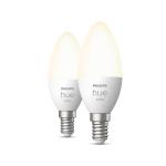 2-pak lumen 470 6w e14 ambiance white hue philips