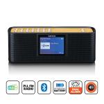 sort batteri genopladeligt bluetooth farvedisplay 4 2 med fm dab lenco
