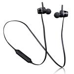 black earphones magnetic bt ipx4 lenco