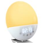 colour multi light up wake med clockradio smart lenco